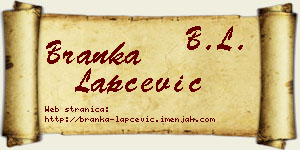 Branka Lapčević vizit kartica